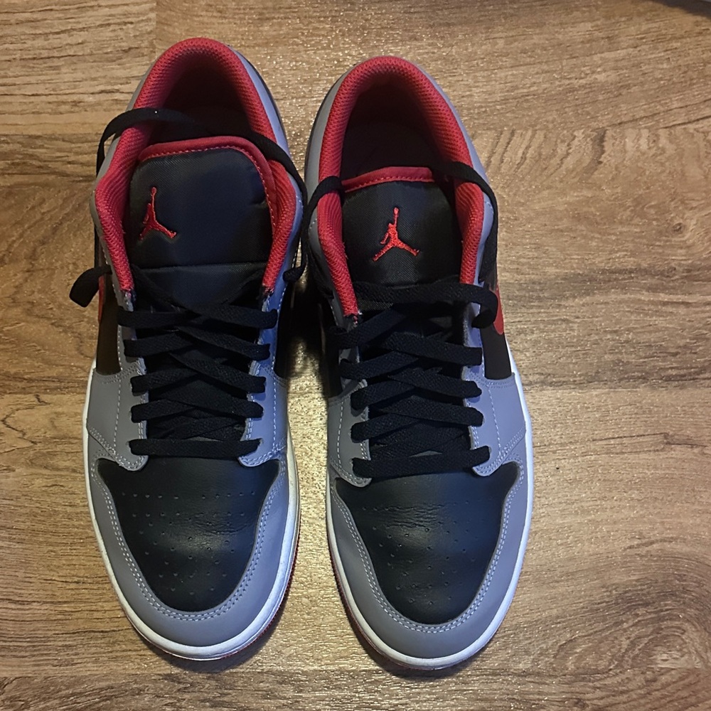 Nike Black and Gray Sneakers with Red Accents